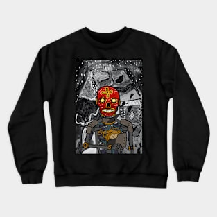 Futuristic 5head Digital Collectible - Character with RobotMask, MexicanEye Color, and GlassSkin on TeePublic Crewneck Sweatshirt